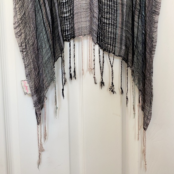 free people semi sheer stripe poncho swim cover up - Picture 4 of 5